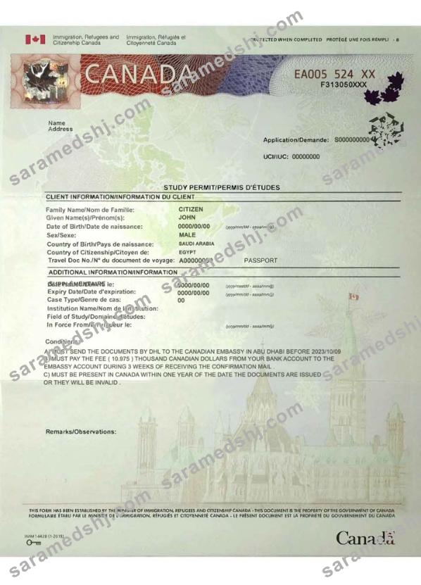 Canada study permit